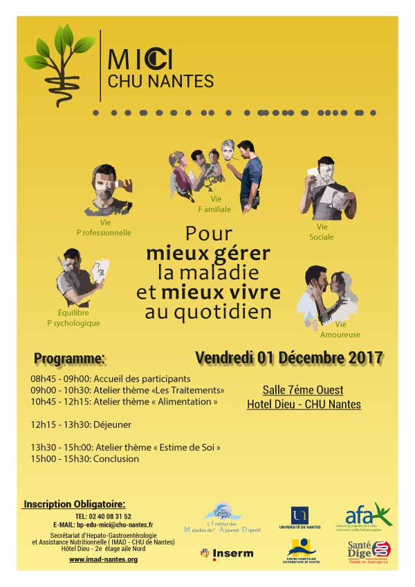 Affiche de la journée MICI au CHU de Nantes, le 1er décembre 2017